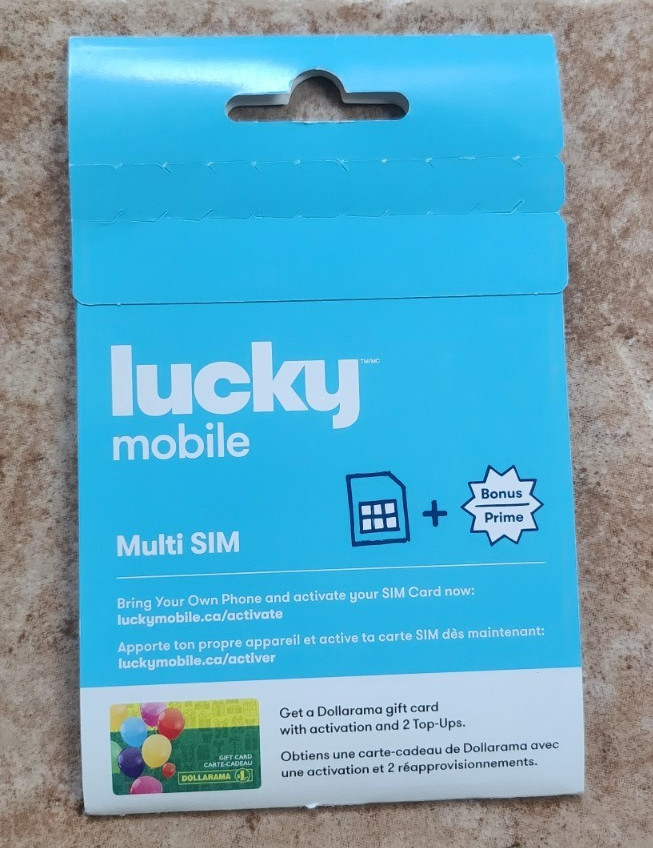 New Lucky Mobile Canada SIM Card Multi-Size 3-in-1 Nano Micro Triple Cut Dollara