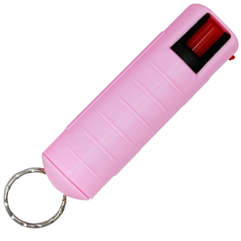 5 Pack!  Pink Pepper Spray 18 Keychain Black Self Defense Made in USA
