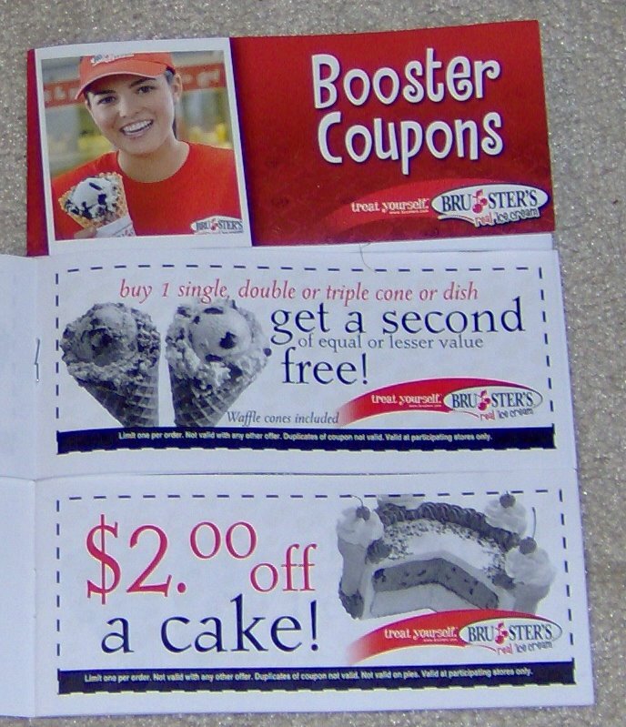  Bruster's Ice Cream Fundraiser Coupon Books Never Expires