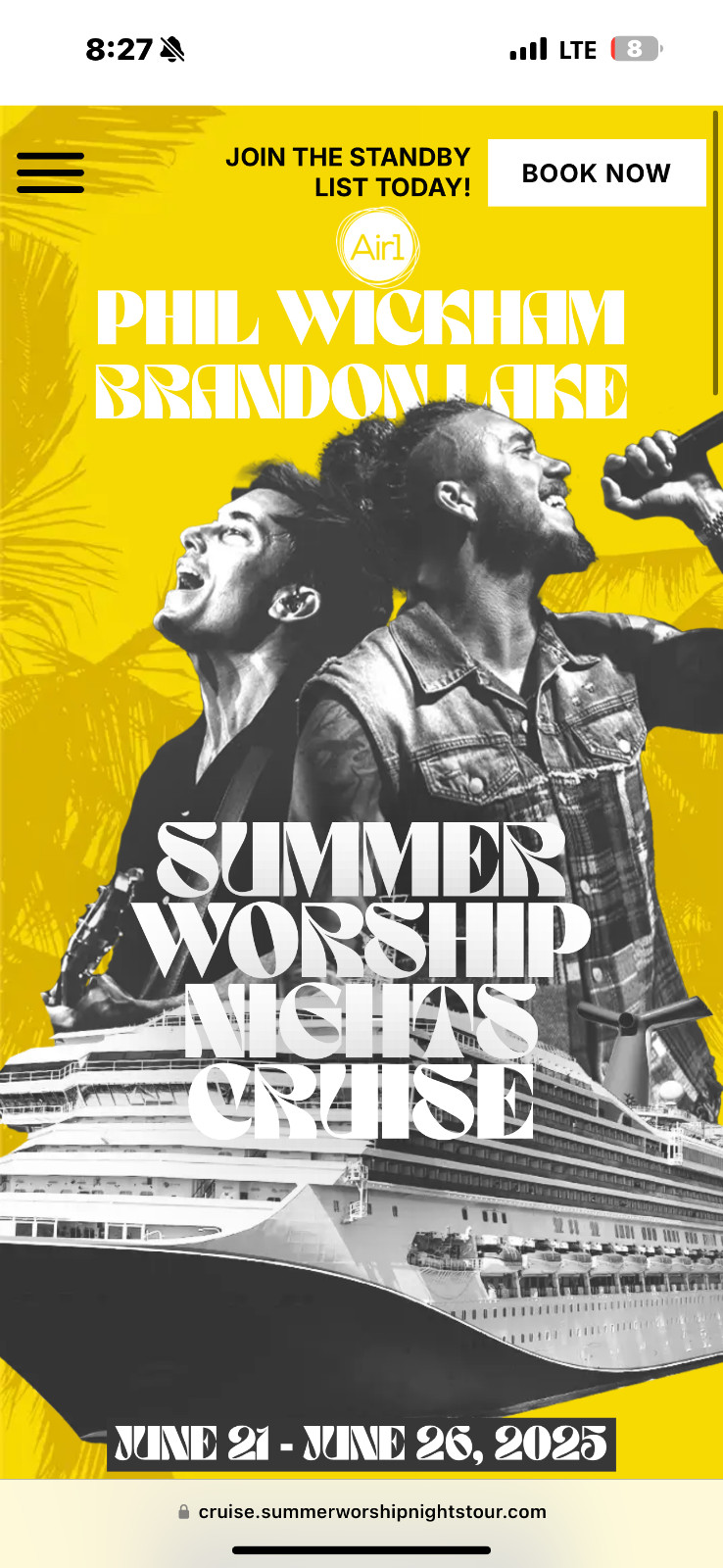 summer worship night cruise ship tickets (4) to the bahamas