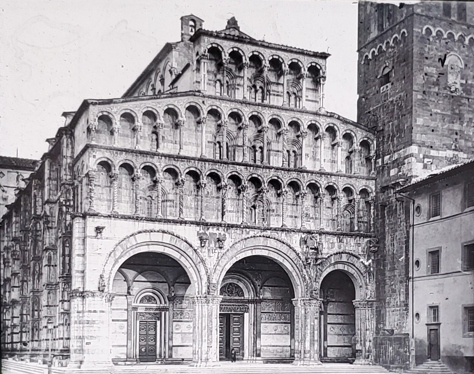 San Martino Cathedral, Lucca, Italy, Magic Lantern Glass Slide