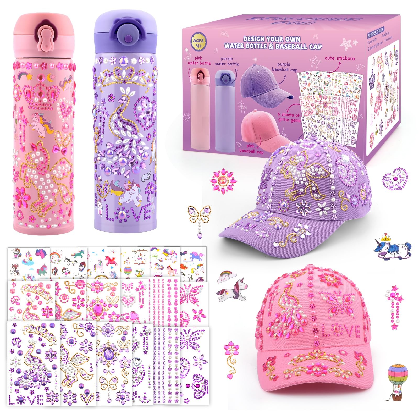 Easter Gifts for Girls 5 6 7 8 9 10 11 Year Old, Decorate Your Own Water Bott...