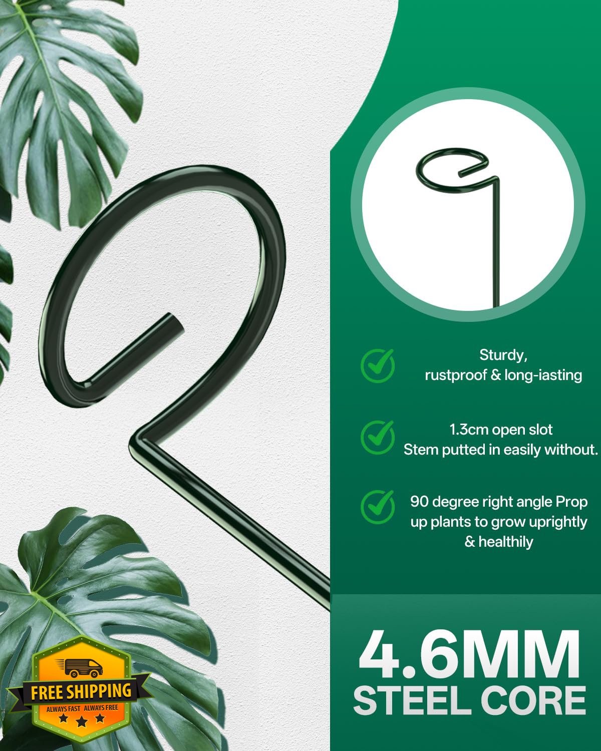 Breeze Touch 12 Pack Plant Stakes 35.4 Inch with Twist Ties