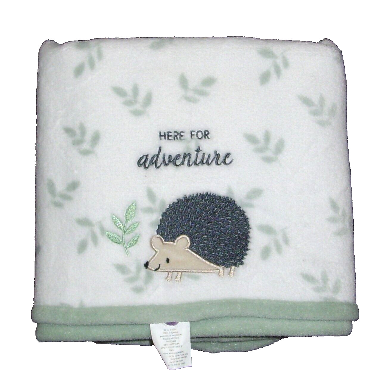 Parents Choice Hedgehog Porcupine Leaf Baby Blanket Here for Adventure 30x40"