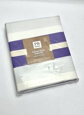 New Pottery Barn Teen Cottage Stripe Sheet Set Purple XL Twin Flat Fitted Sheets