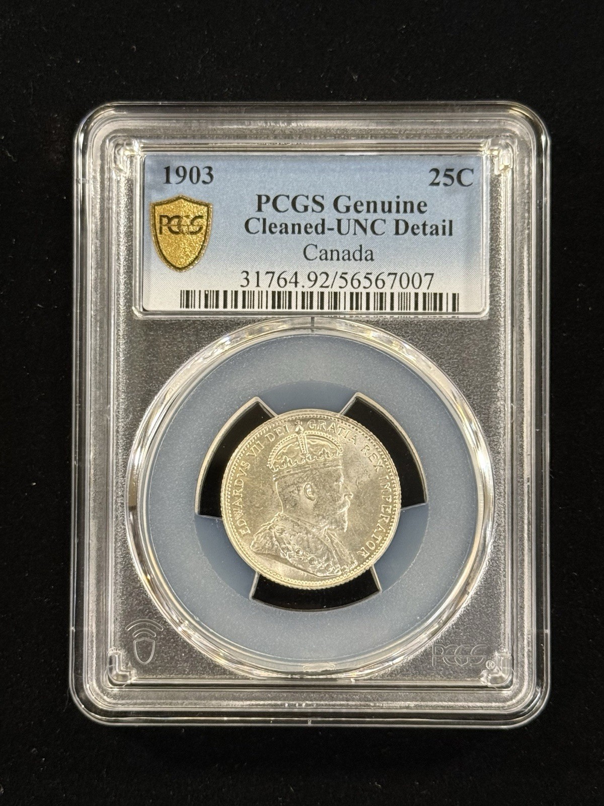 1903 Canada 25C Silver Quarter PCGS Genuine Cleaned-UNC Details Gold Shield #359