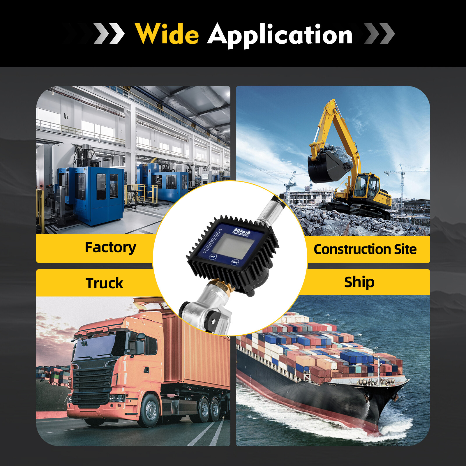 Quantitative Fuel Gun/Transfer Pump Oil Control Valve 5-Digit Display Flow Meter