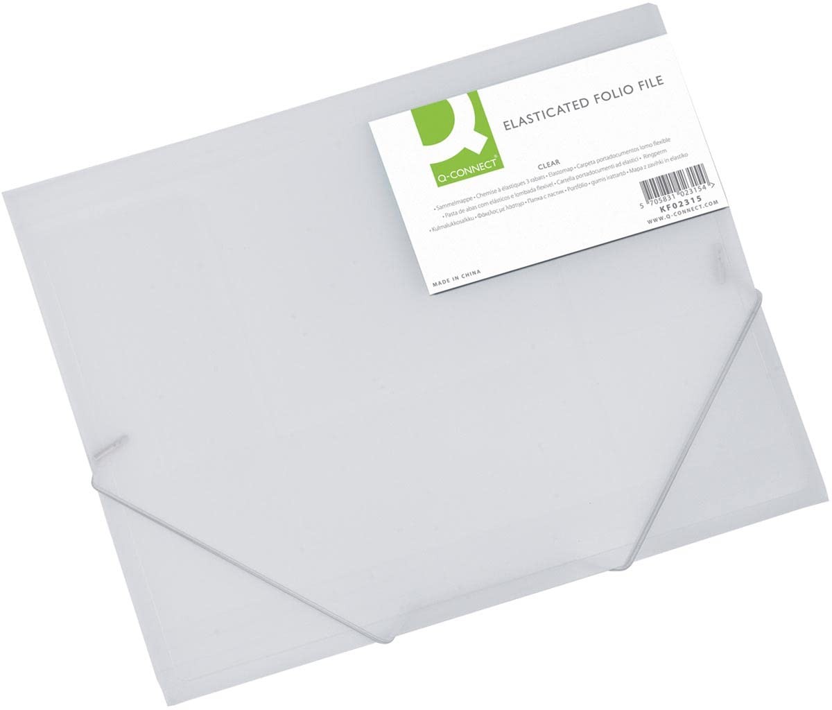 Q-Connect A4 Clear Elasticated Folder KF02315