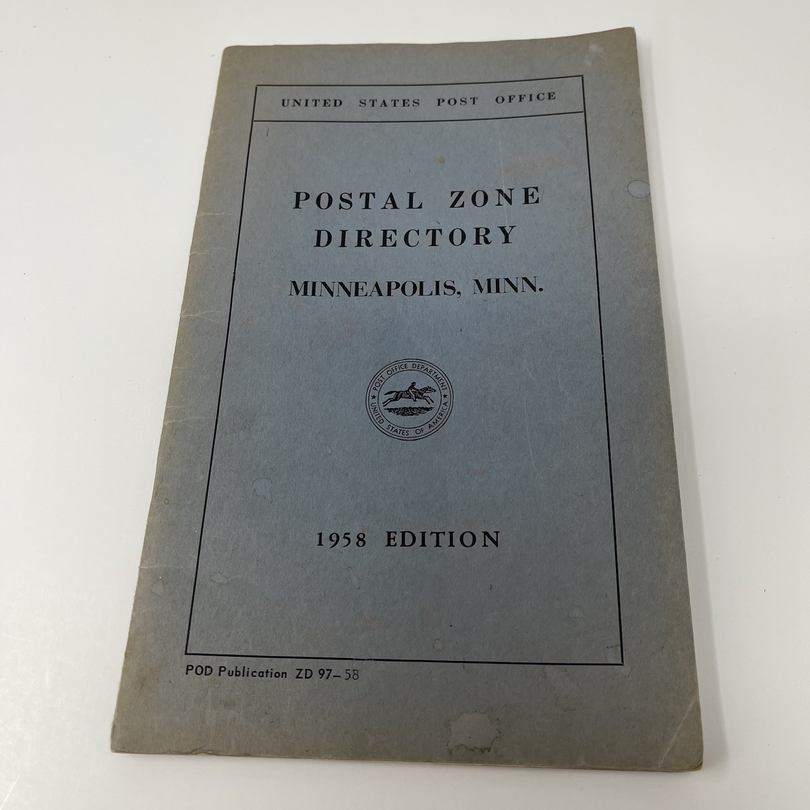 1958 Minneapolis MN Postal Zone Directory Streets Hotels Buildings Offices USPS