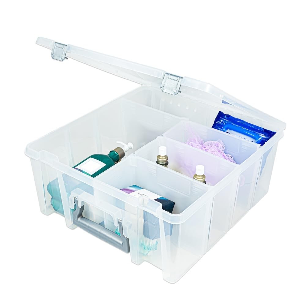 Super Satchel Double Deep Compartment Box Art Storage With 8 Removable Compartme