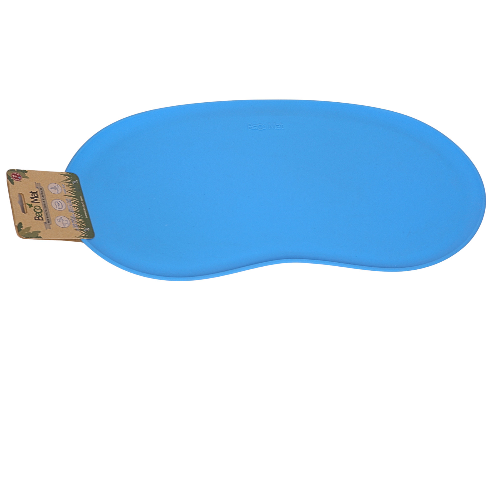 Beco Silicone Blue Mat For Food And Water Bowls- Size Medium 19 x 10