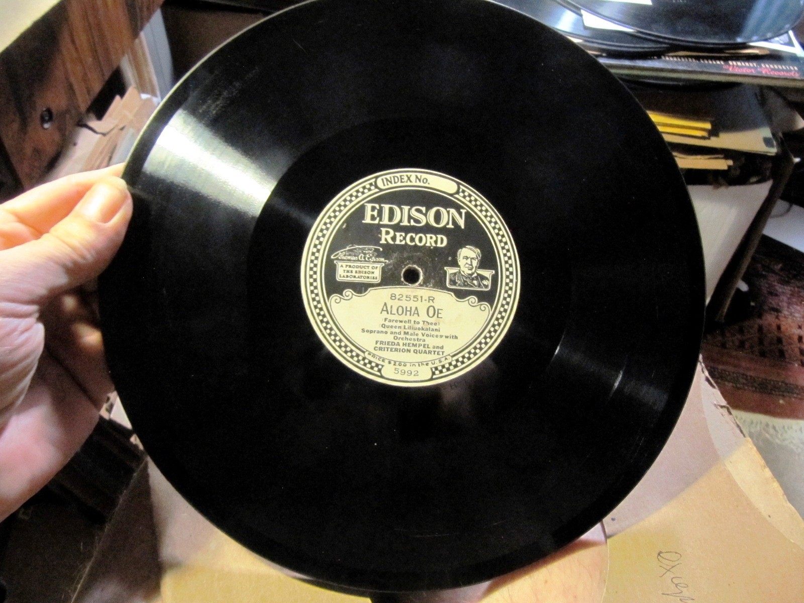 1920 DIXIE Frieda Hempel Criterion Quartet My Old Kentucky Home EDISON DD 82551