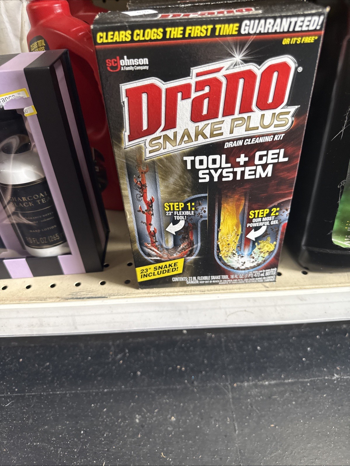 Drano Tool and Gel Drain Clog Remover and Cleaner with Snake Plus Tool 18” 16oz 