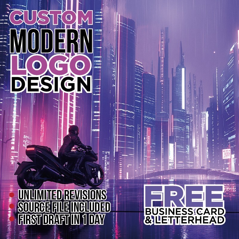 CUSTOM MODERN LOGO DESIGN - PROFESSIONAL SERVICE! - FREE BUSINESS CARD!