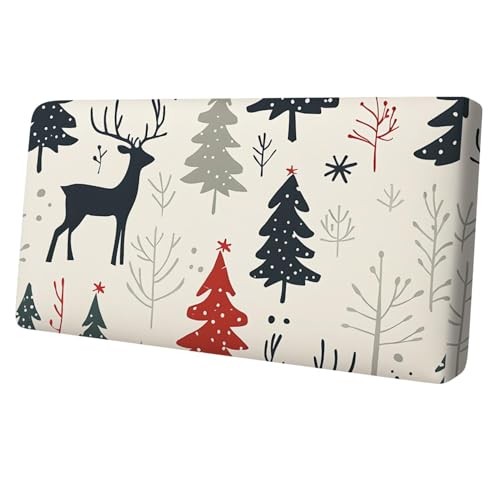 Christmas Reindeer & Tree Couch Cushion Cover – Festive Red, Green Medium 1 21