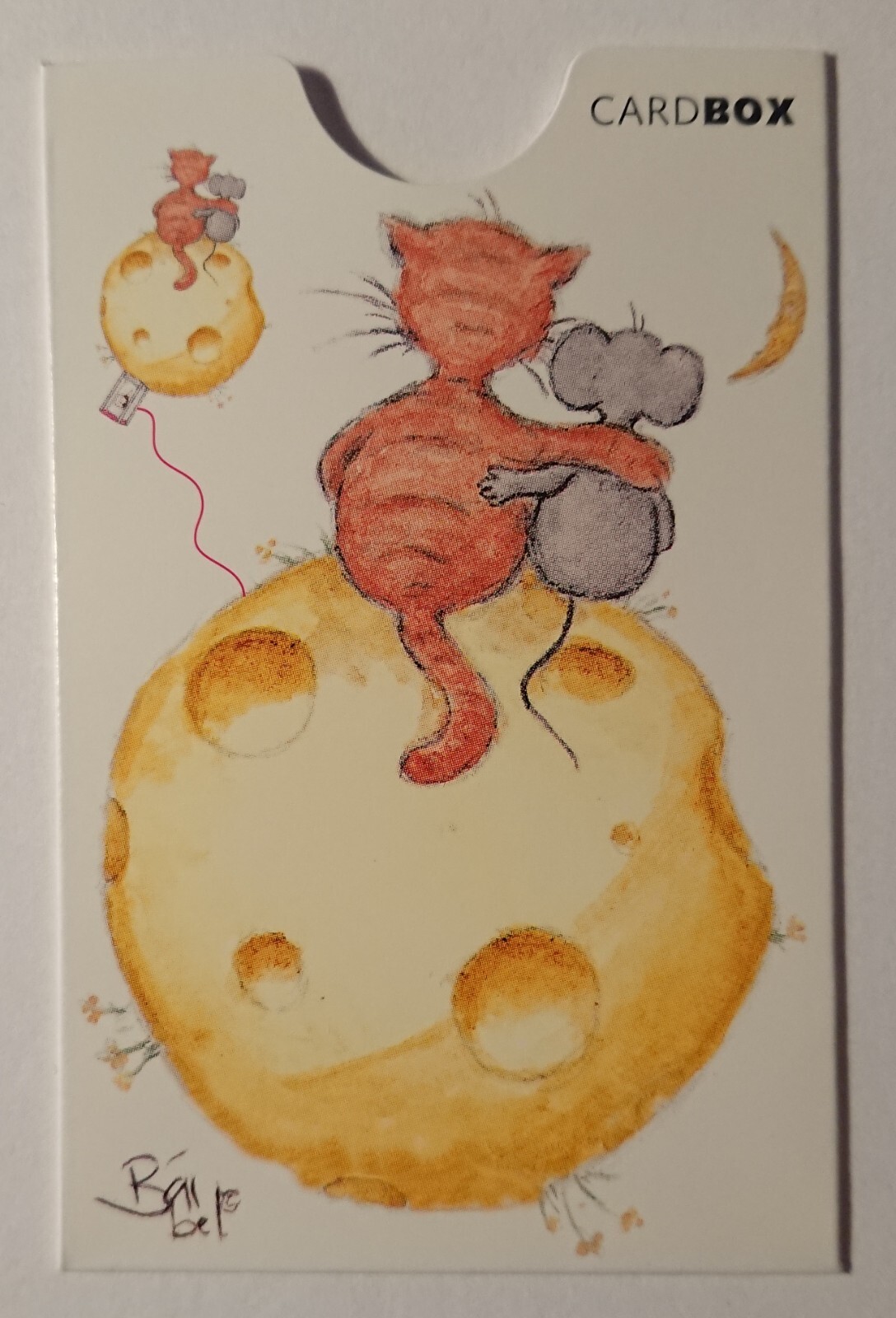Card holder Cardbox Phone card Bank card EC card Bärbel Mouse Cat Moon Cheese