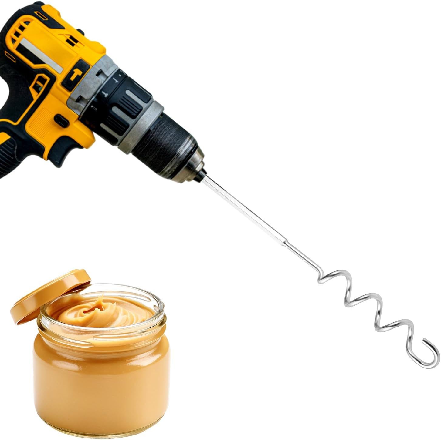 Peanut Butter Stirrer, 11.8 Inch Stainless Steel Nut Butter Mixer Peanut Butter 