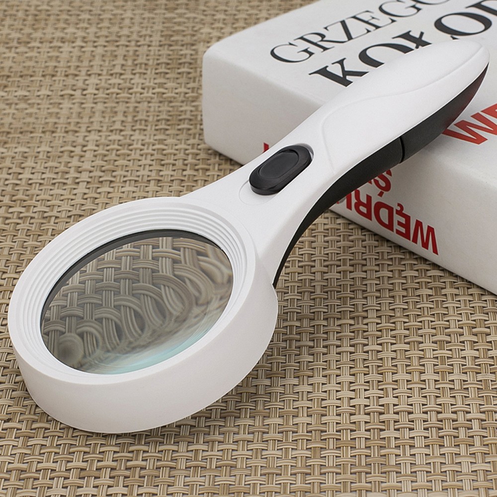 Hand Held 4X Magnifying Glass Zoomer Loupe With 5LED+UV Lights Magnifier Potable
