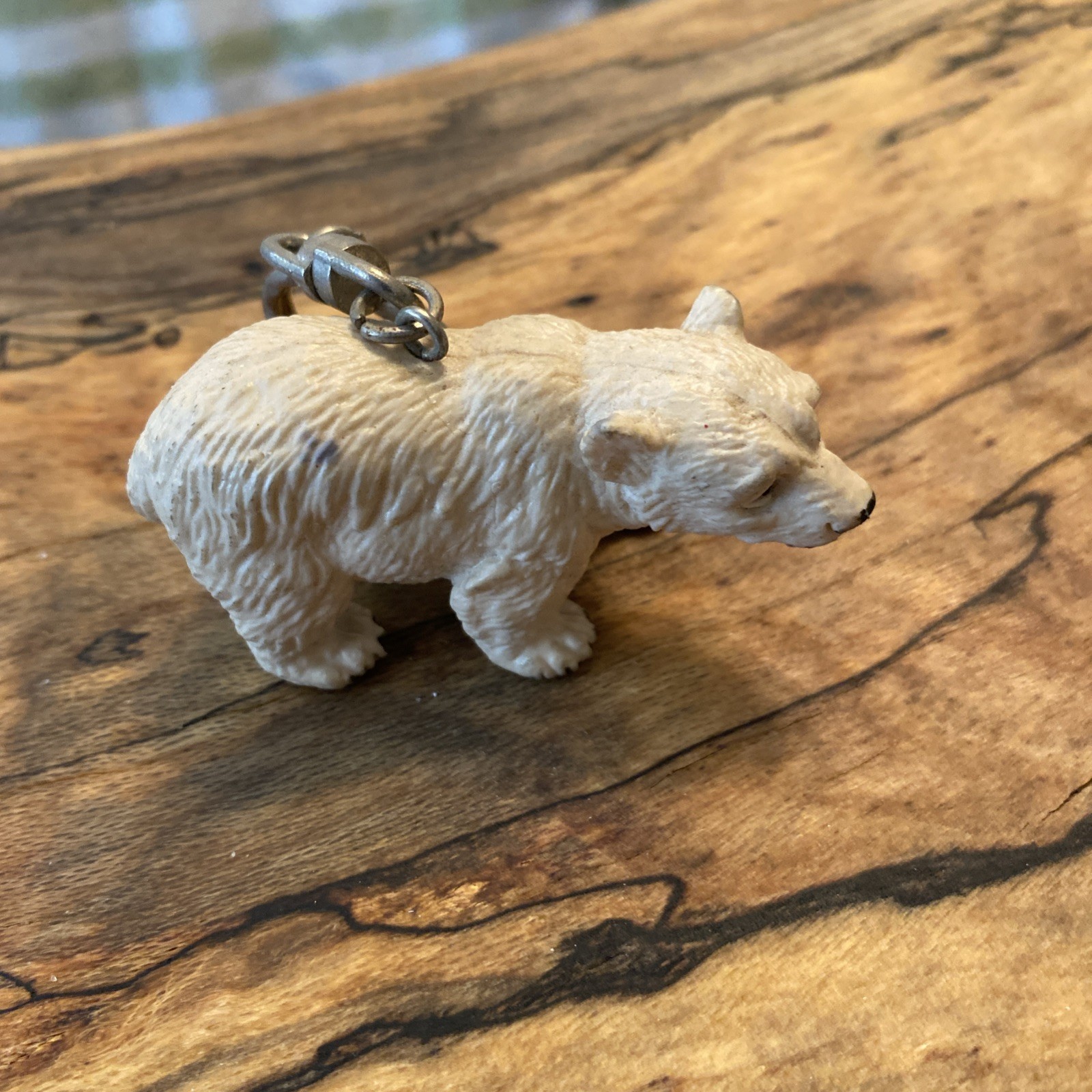 Vintage AAA White Polar Bear Keychain Backpack Purse