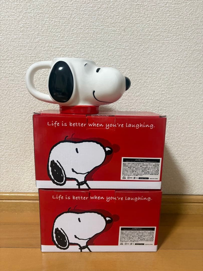 Snoopy Ceramic Mug Set of 2 Official 3D Face Design Character Kitchenware