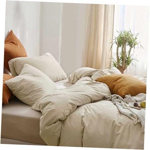 Khaki Duvet Cover Size 3 Pieces, Boho Bohemian Beige Quilt Cover Queen Wheat