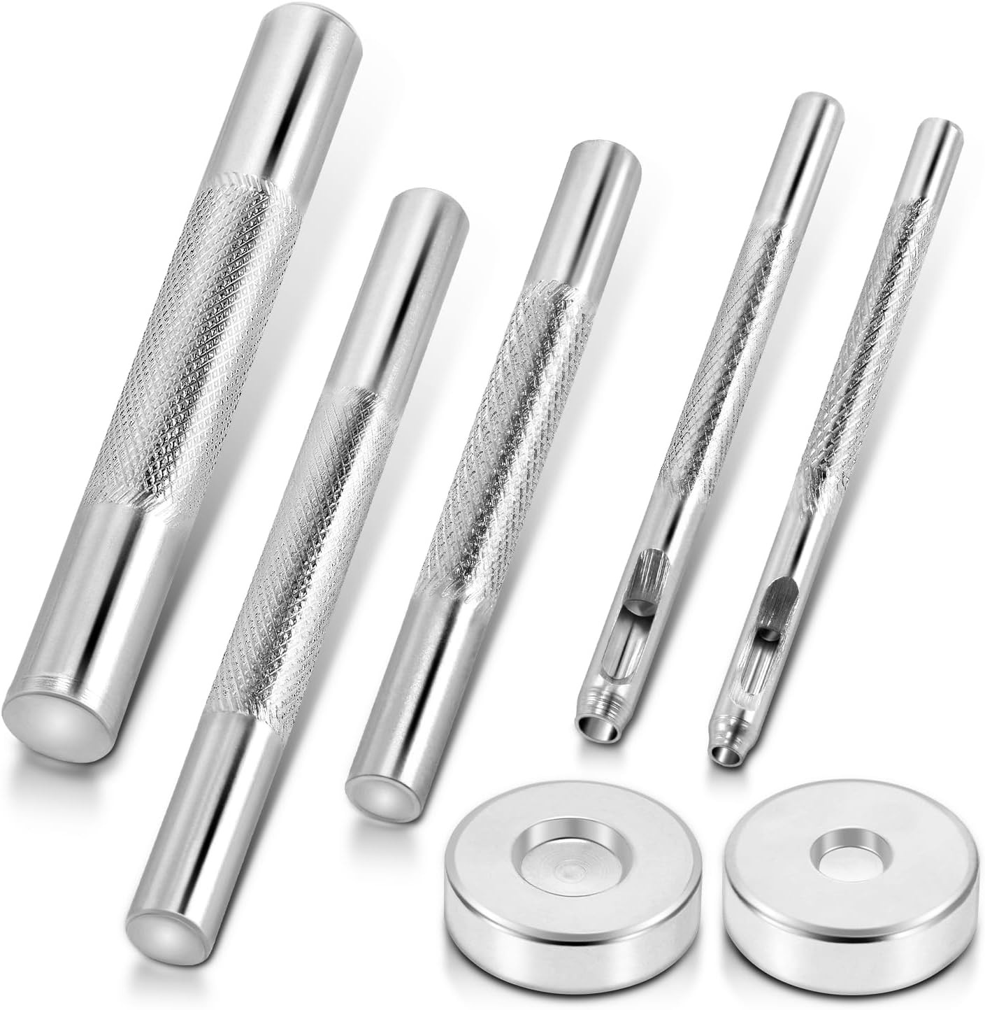 7pcs Rivets Setting Tool Kits, Metal Rivet Punch Tool for Install Leather Bag Be