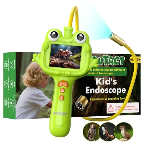 Kids Endoscope, 2.4 IPS Borescope Snake Camera With Light,Nature green