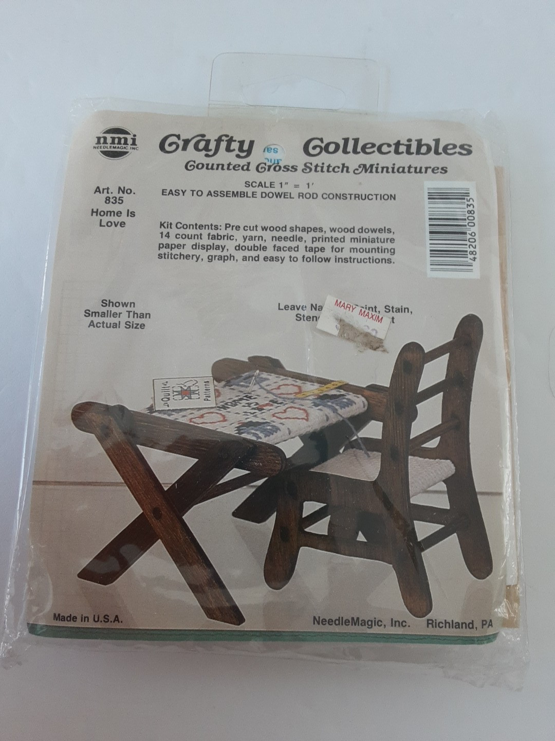 NOS Crafty Collectibles Counted Cross Stitch Miniatures #835 Home is Love NMI