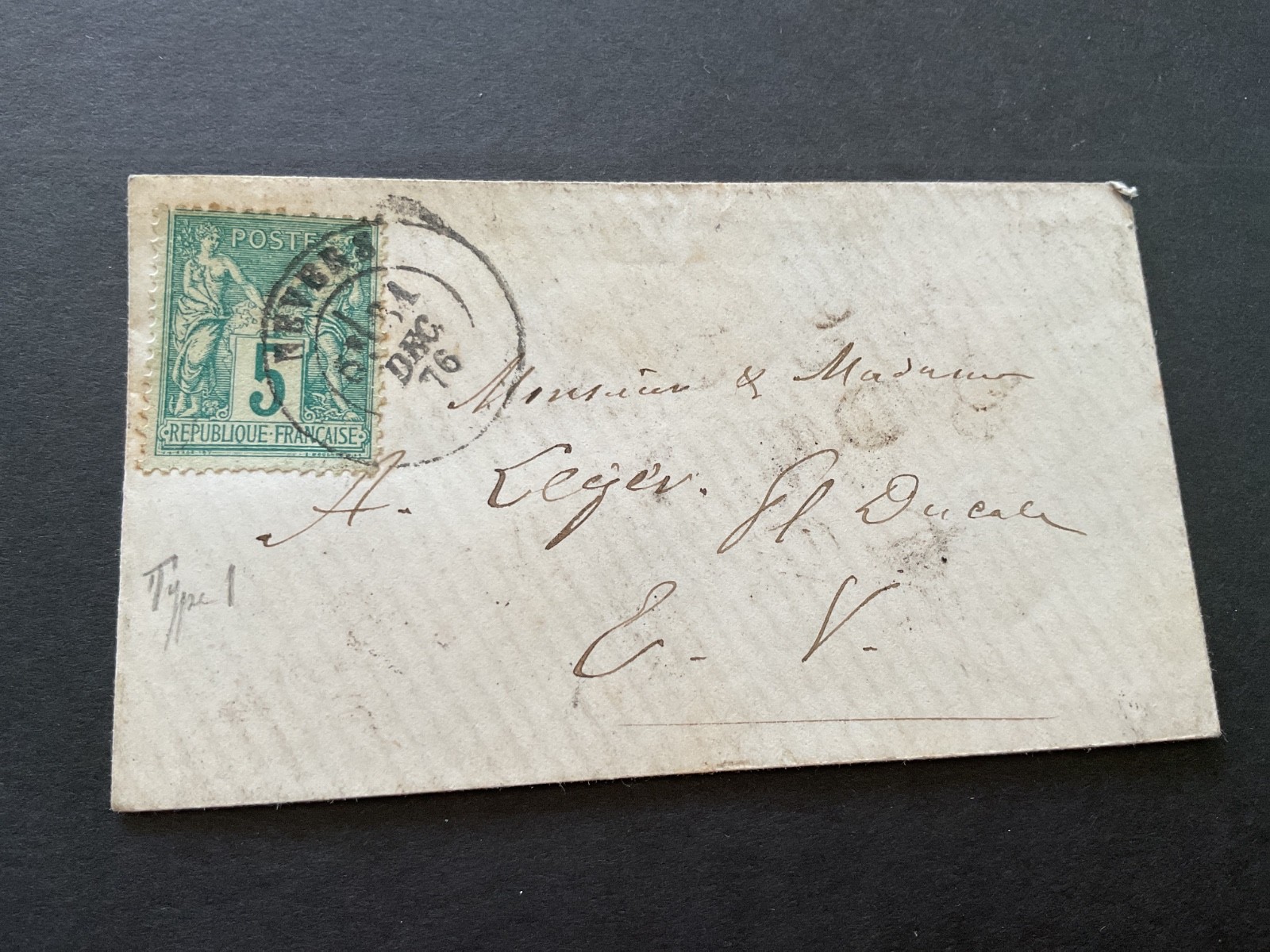 France 1876 stamp cover  B3283
