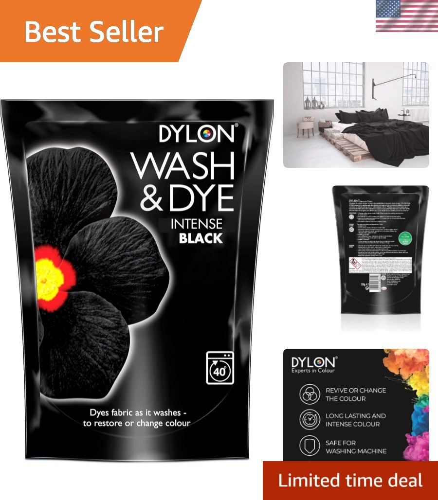 Multi-Purpose Dylon Velvet Black Wash and Dye, 350g: Perfect for Large Items
