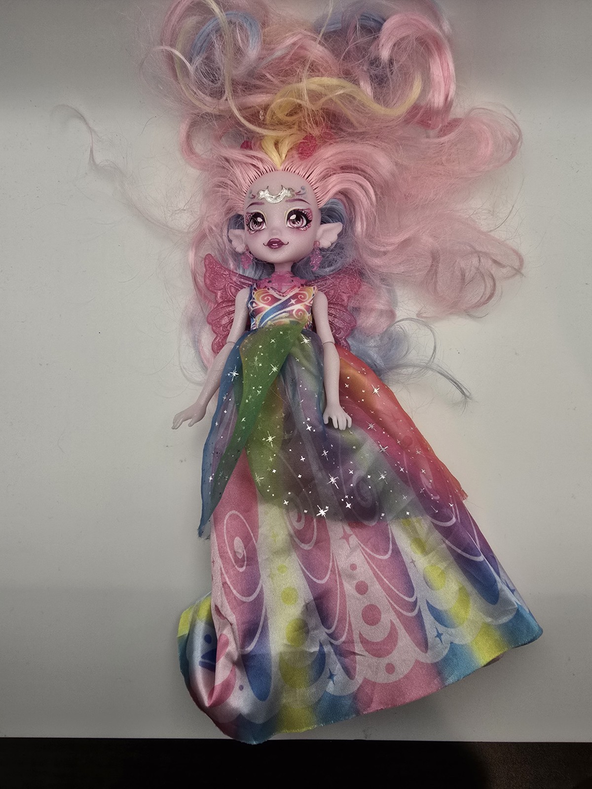 Magic Mixies Pixie Supremes Aria Rainbow Dress 10" Pink Doll Only No Mirror Case