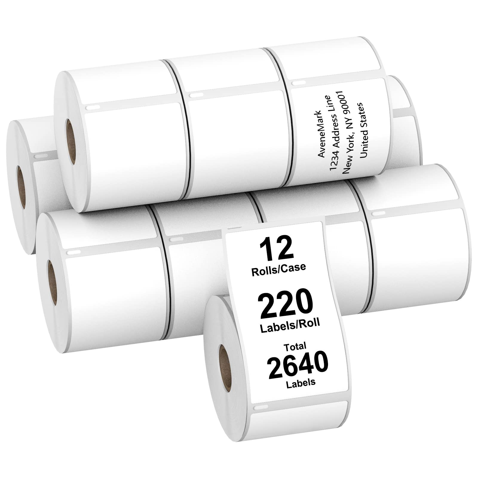 AveneMark 12 Rolls Compatible DYMO 30323 (2-1/8" x 4") Shipping Labels, Direct T