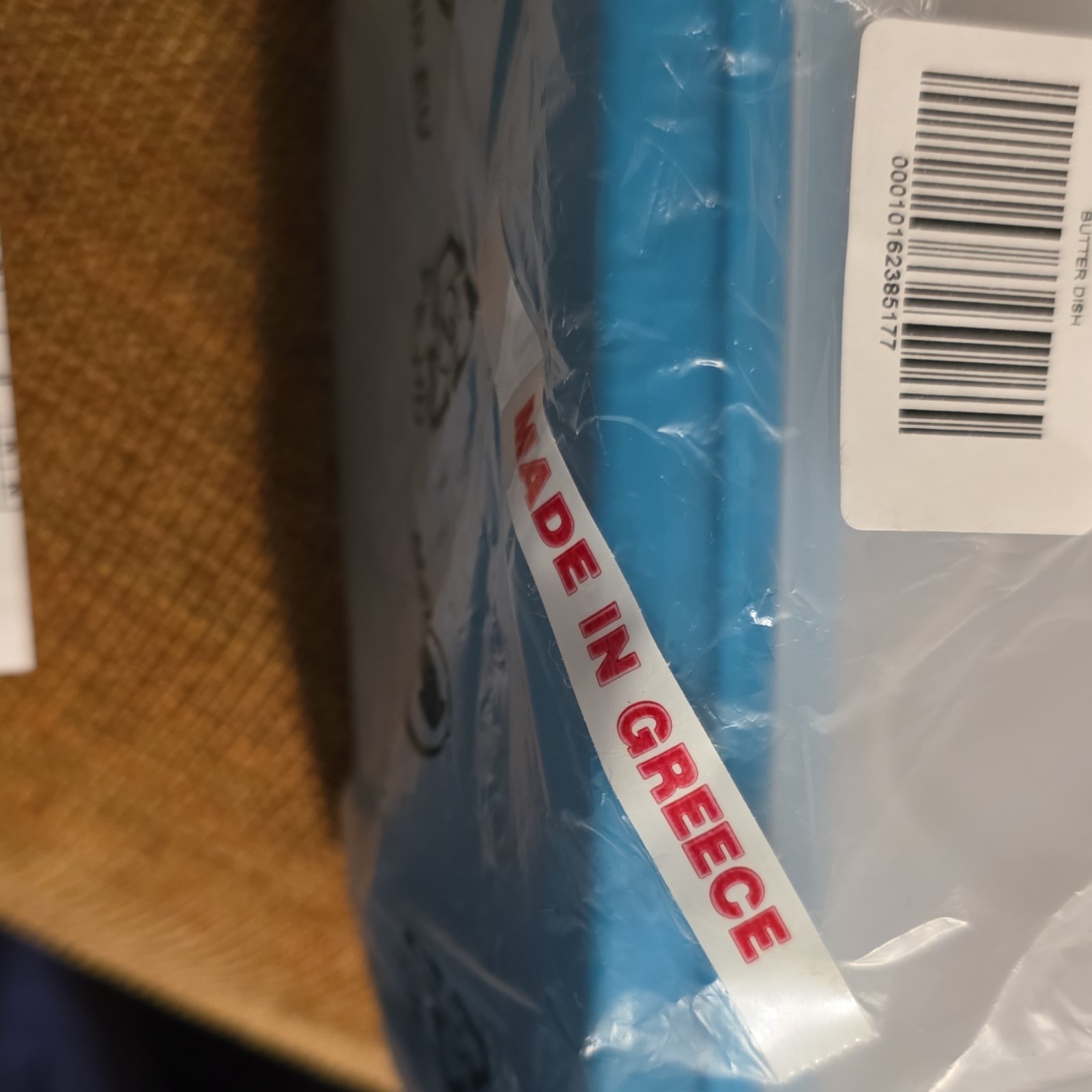 Tupperware Large Butter Dish 1 Pound Size Bottom Caribbean Sea, Sheer Lid