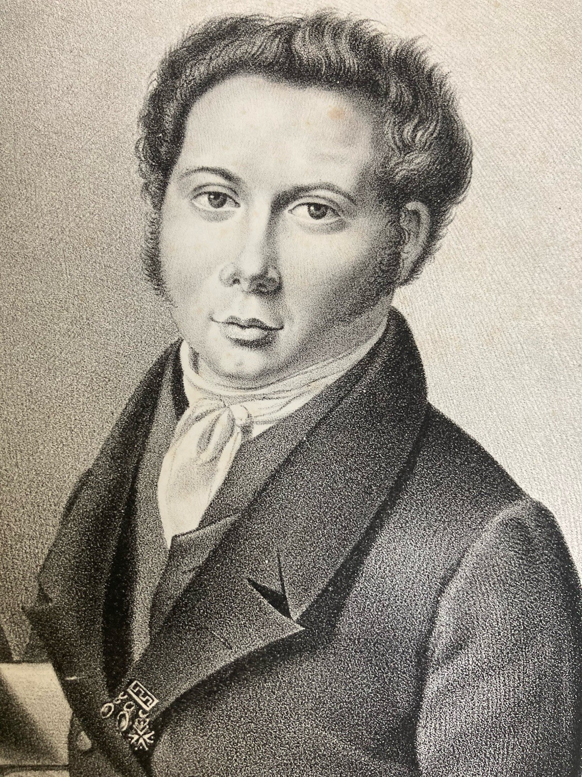 19th Century Engraving Print Old Painter Self Portrait Art Palette Painting