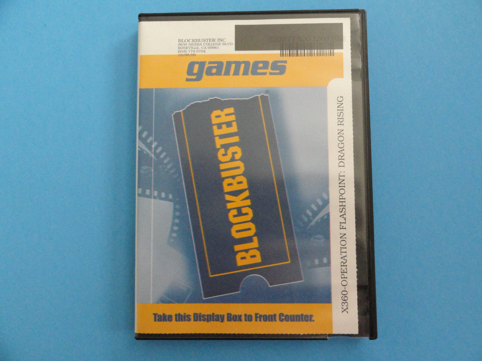 XBOX 360 OPERATION FLASHPOINT: DRAGON RISING BLOCKBUSTER VIDEO GAME RENTAL CASE