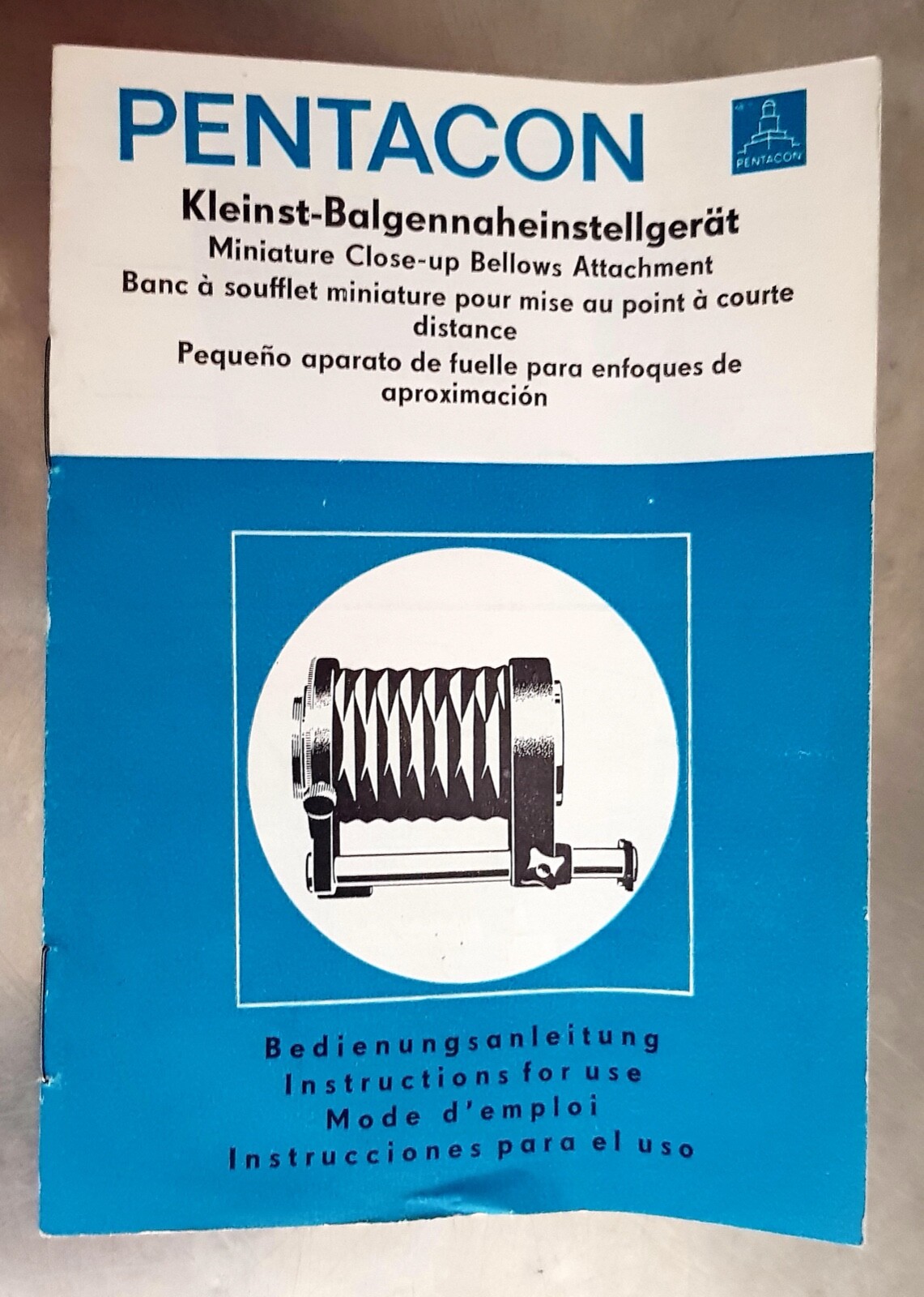 Orig. Pentacon PRAKTICA Small Balgennaheinstellgerät Guide - Text.deutsch