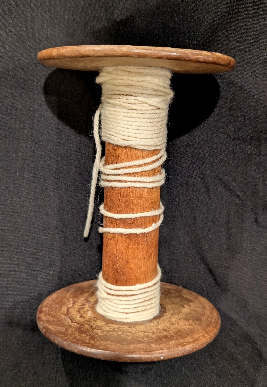 Antique Lestershire Textile Mill Spool Industrial Factory Bobbin Spindle Farm 7"