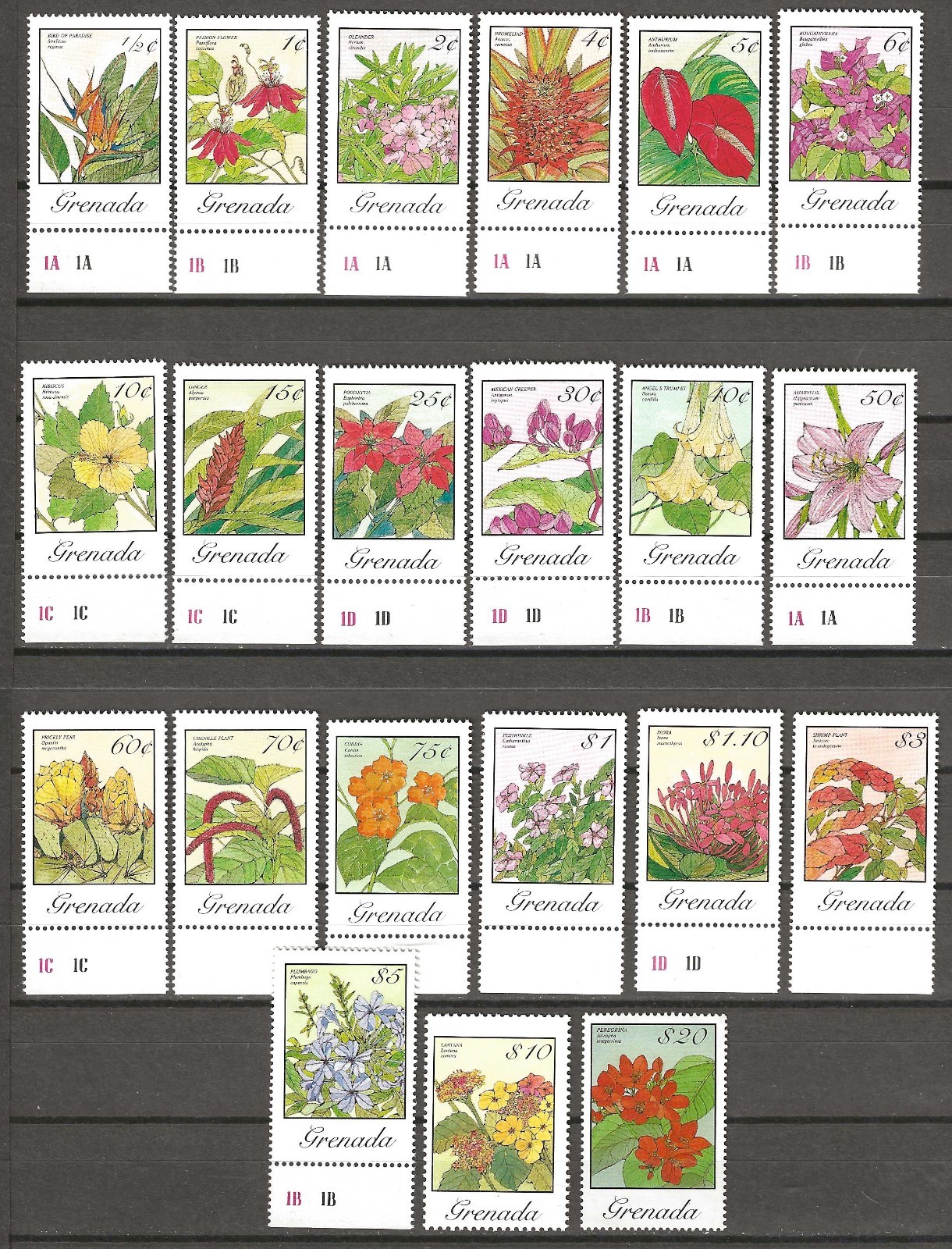 GRENADA 1985/88 SG 1407/1425g MNH
