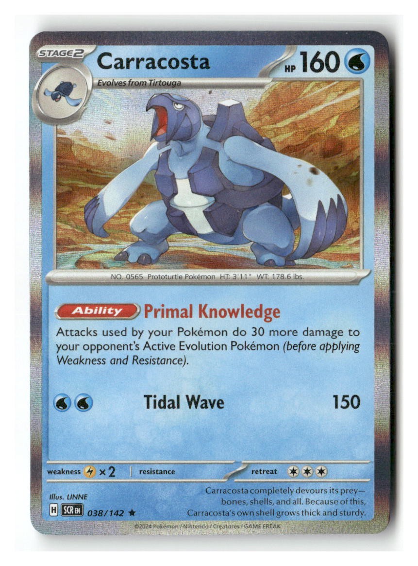 Carracosta 38/142 Rare Stellar Crown Pokemon Holo Near Mint