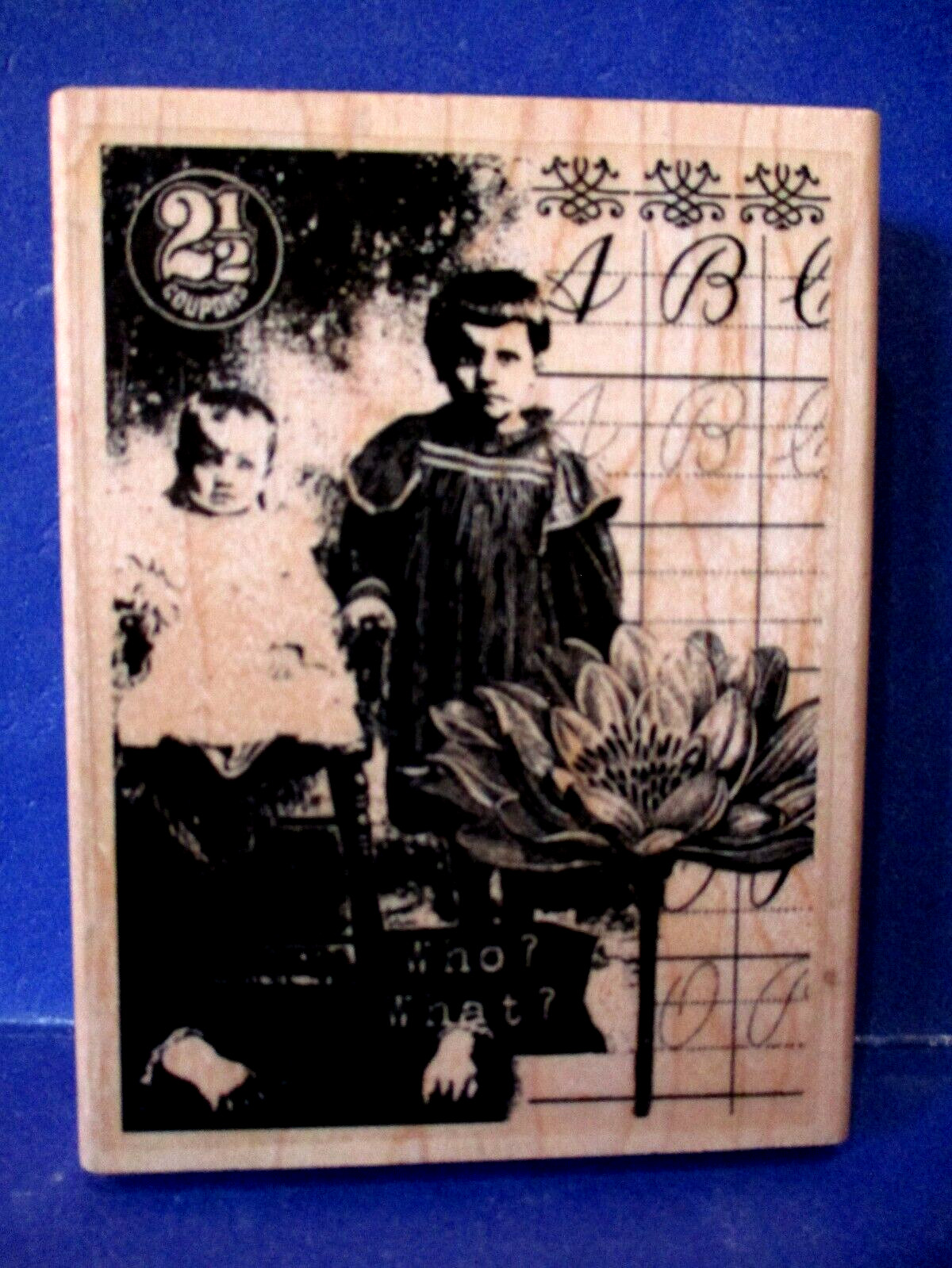 PAPERBAGSTUDIO BABY CHILD COLLAGE MIXED MEDIA ART RUBBER STAMP WD MTD 1ST GRADE