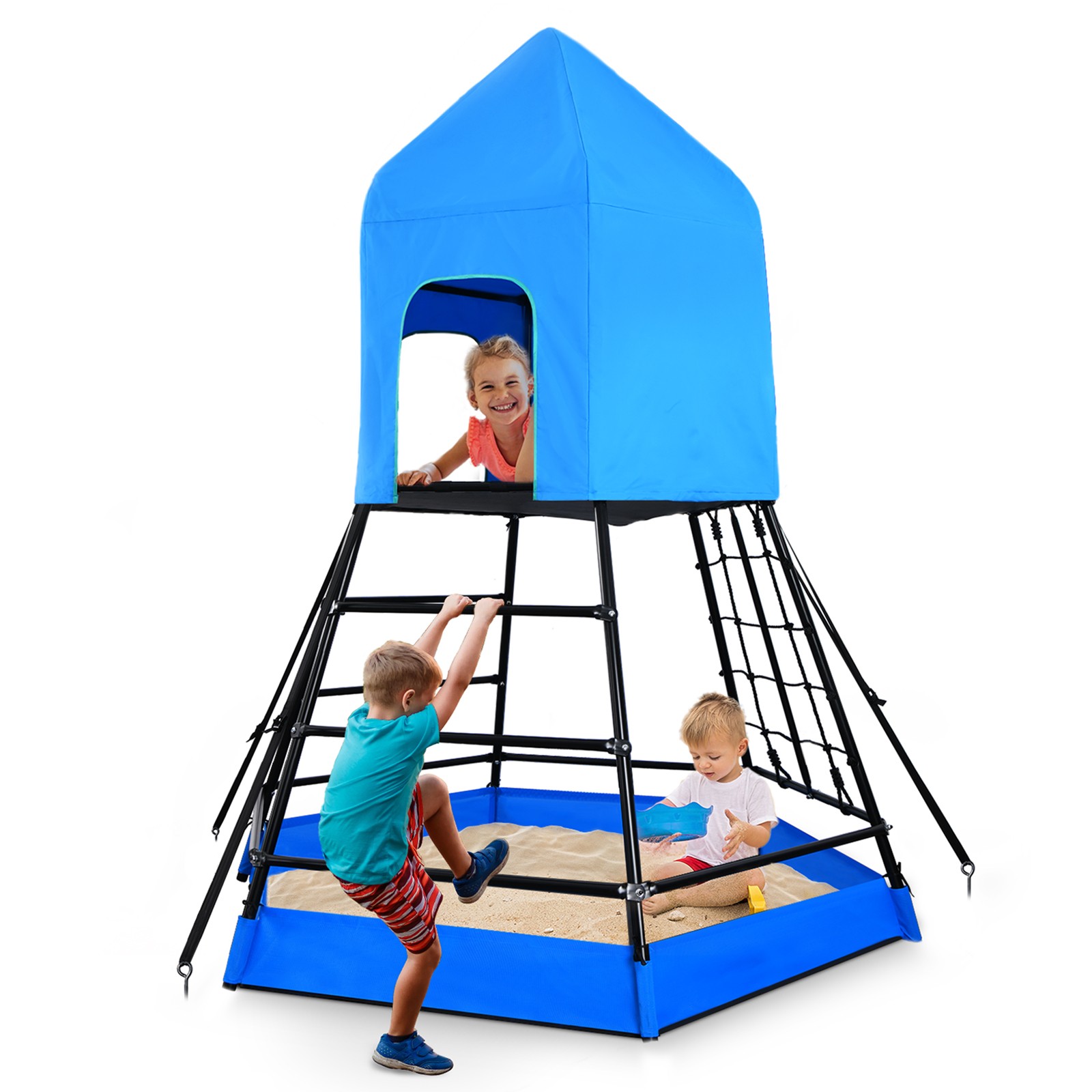 Large Jungle Gym Dome Climber with Sandbox Platform Tent Outdoor Indoor Playset