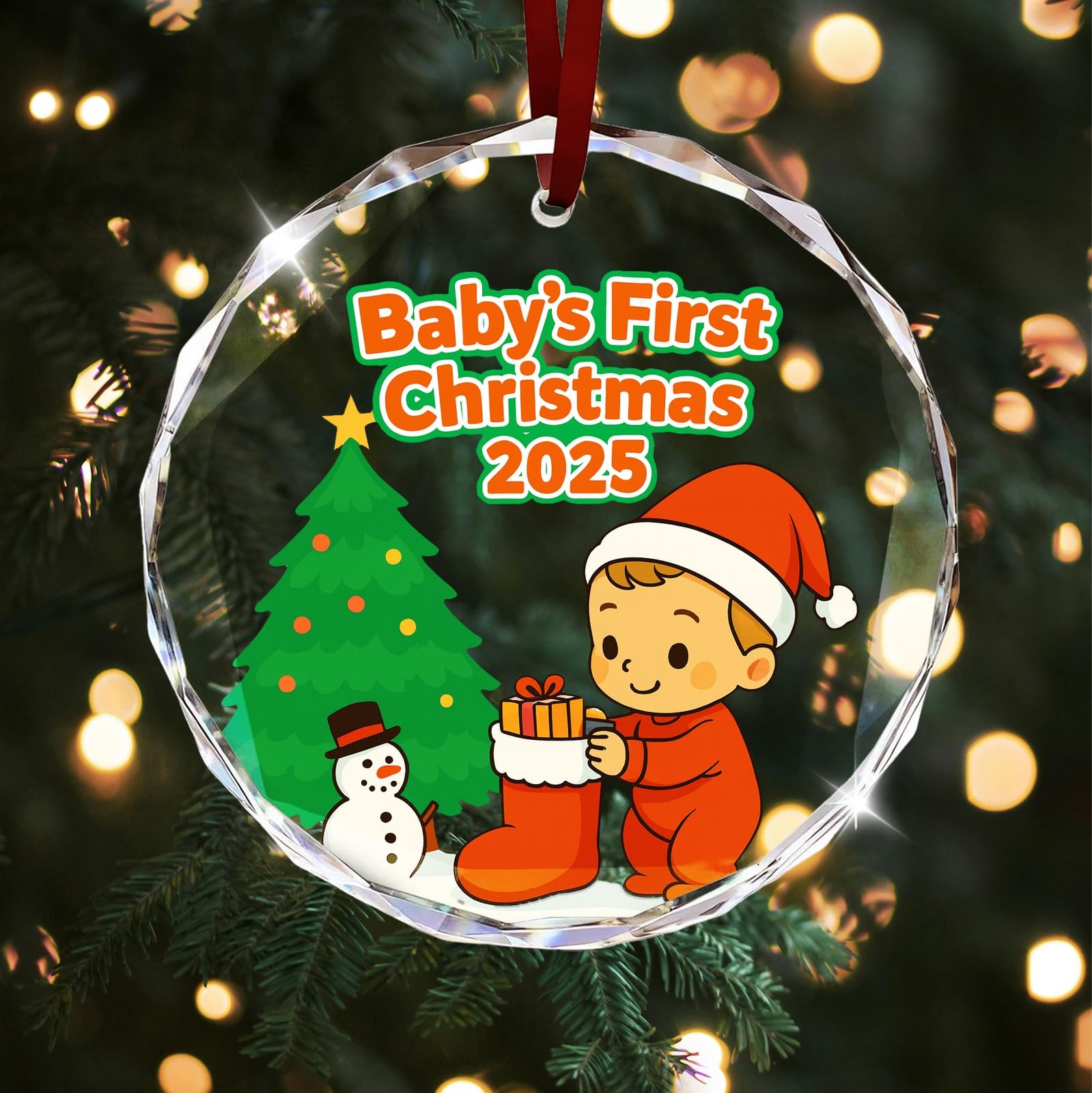 Baby’s First Christmas Ornament 2025 for Boy or Girl, My Style 10 
