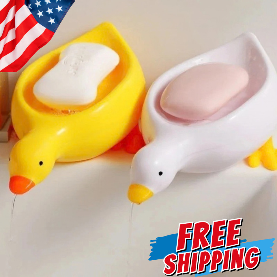 1 Pc Duck Soap Holder High-End Bathroom Vanity Adorable Sponge Water Drain Dish