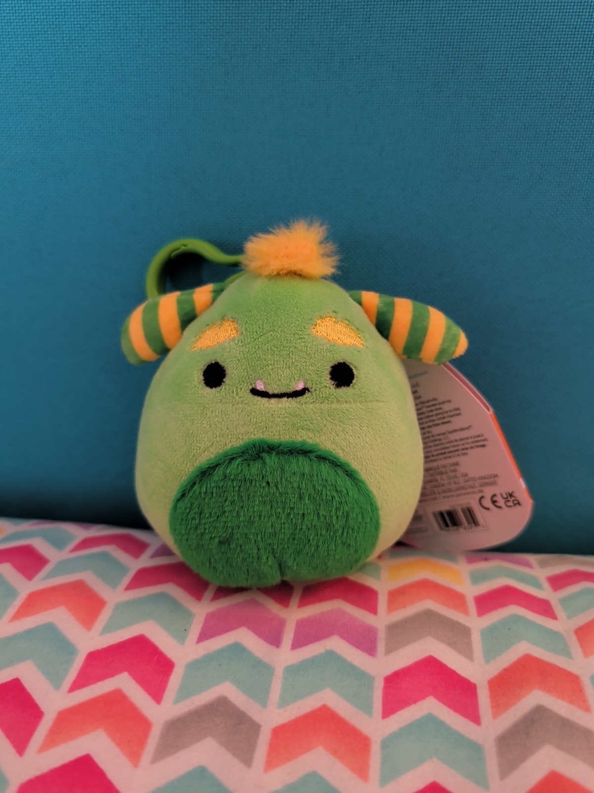 Original Squishmallows 3.5" Callum The Green Monster Clip On