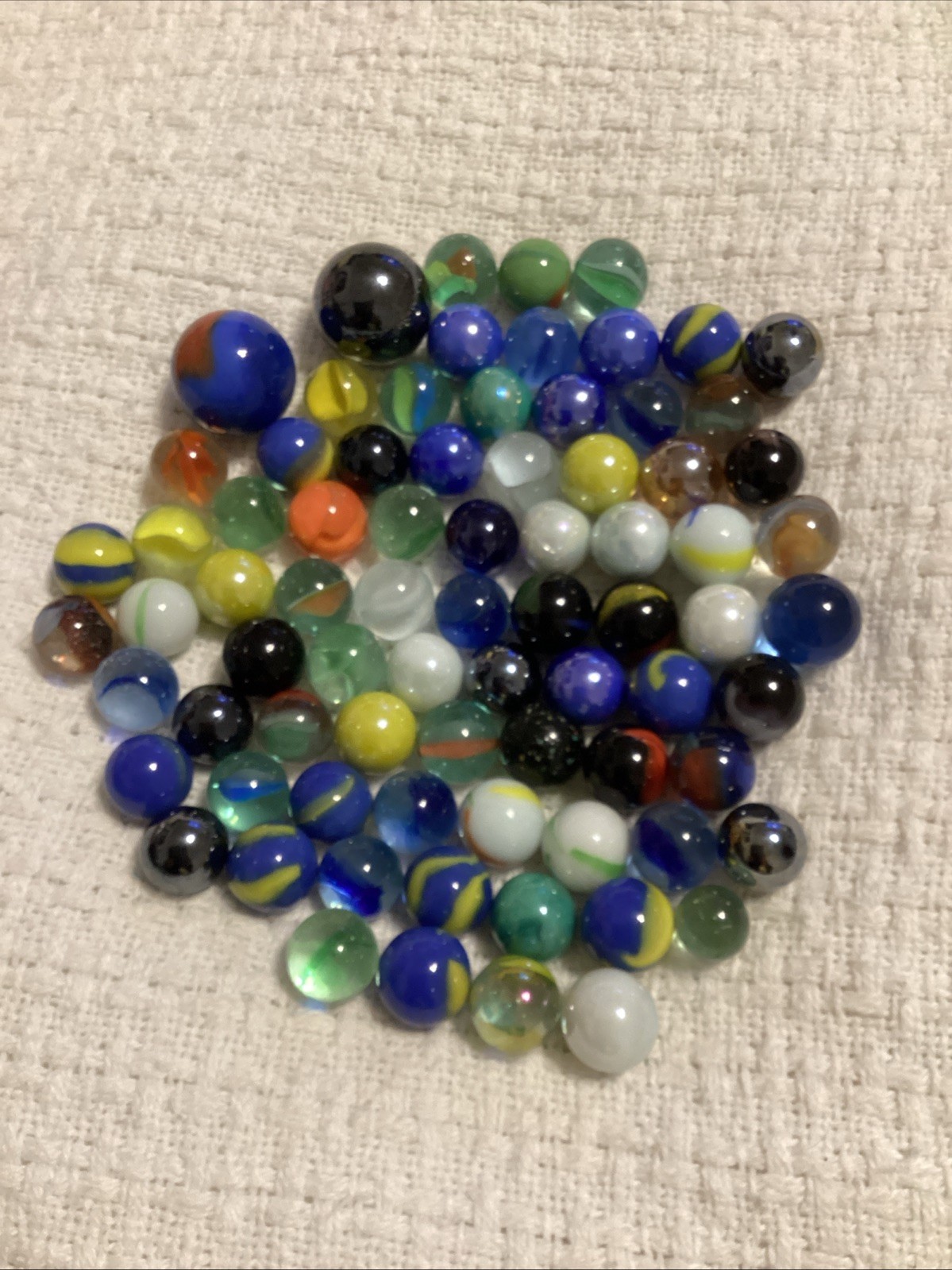 Vintage Lot of 77 Marbles Mixed Collection