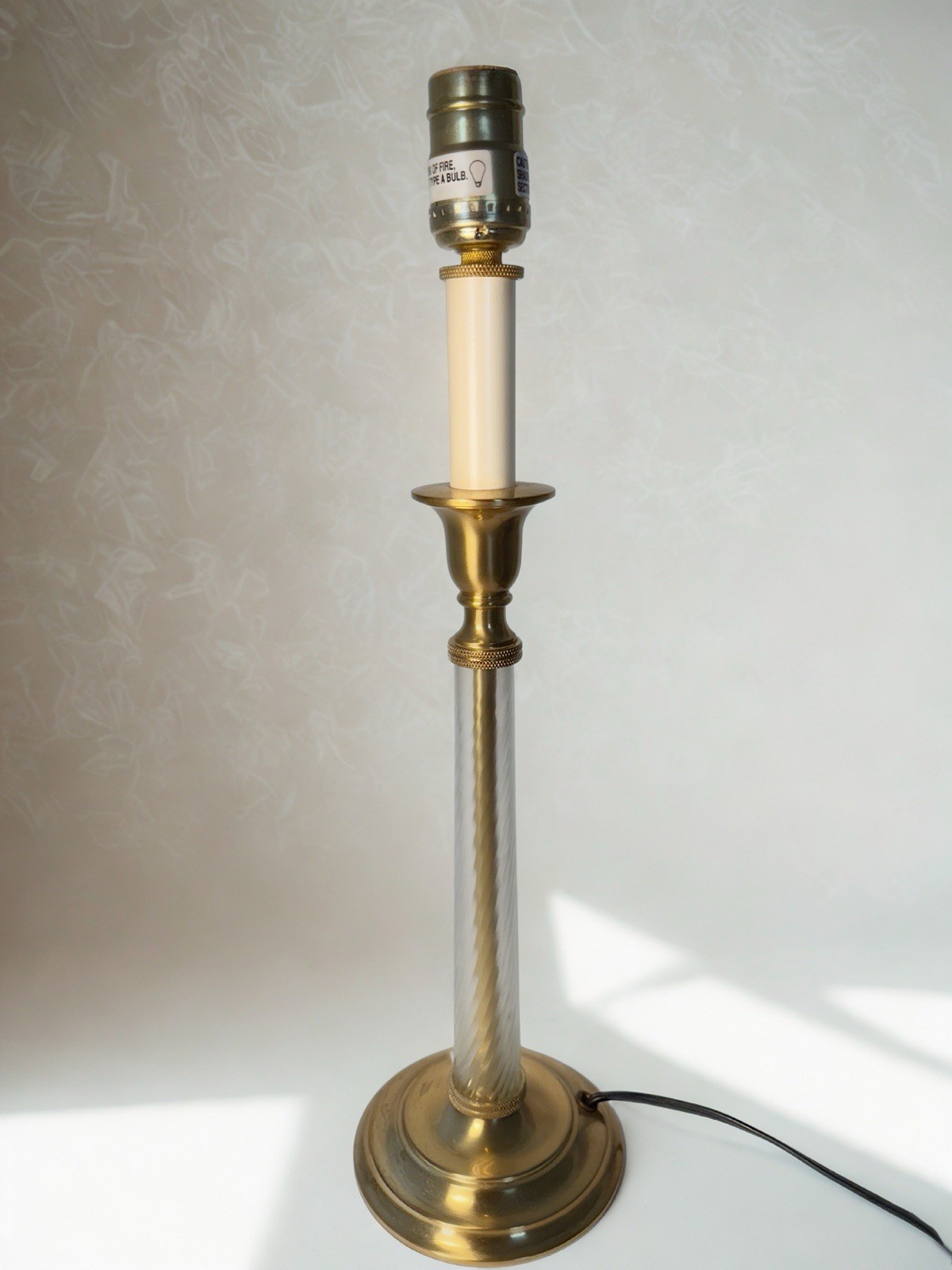 Laura Ashley Brass & Glass Candlestick Table Lamp – Made in the U.K. – 17.5"