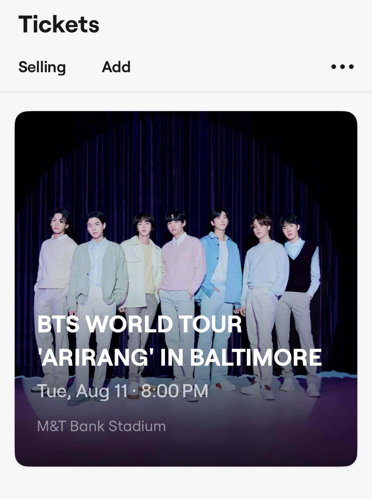 bts concert tickets