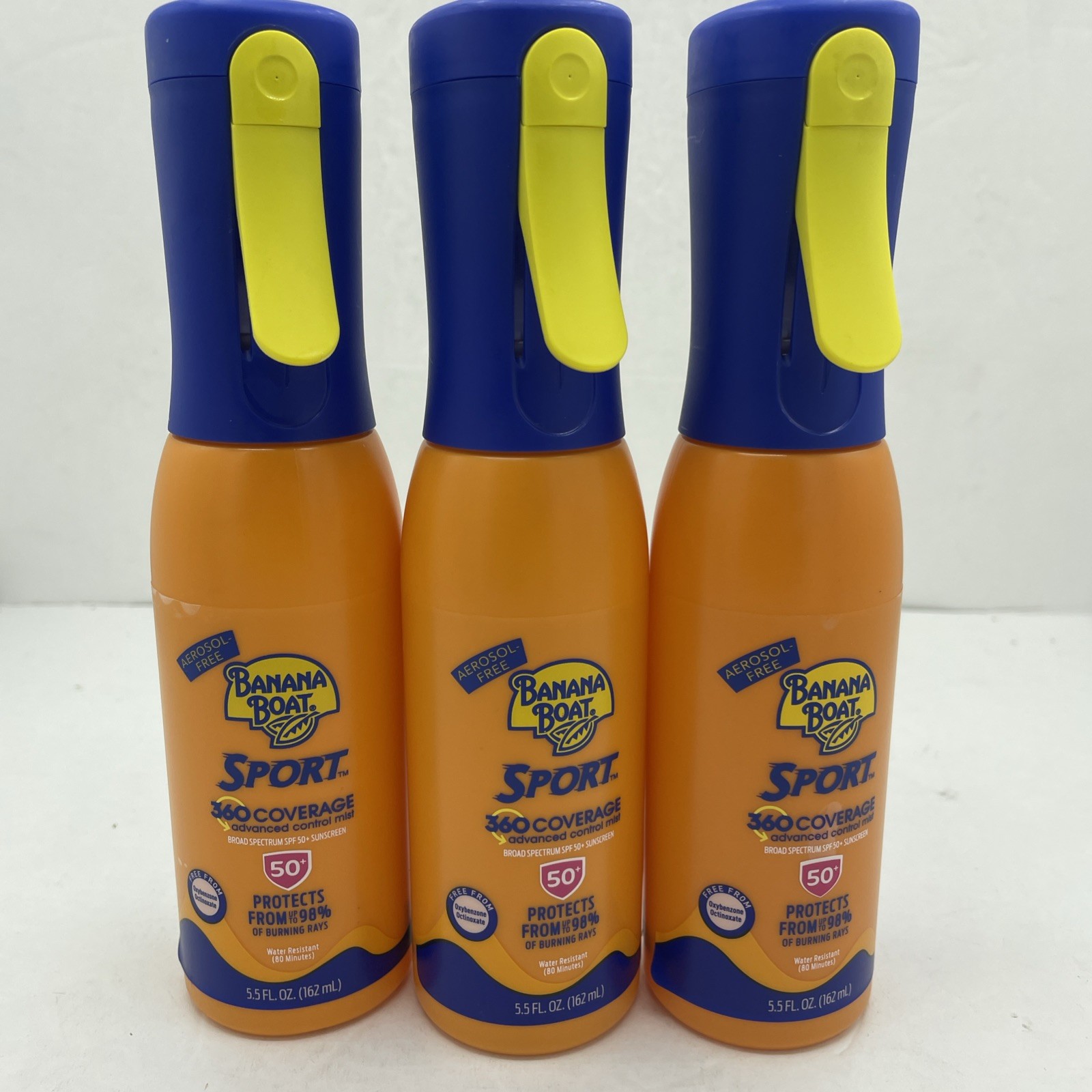 3 Banana Boat Sport 360 Coverage Sunscreen Mist SPF 50+ Refillable 2027 Fresh