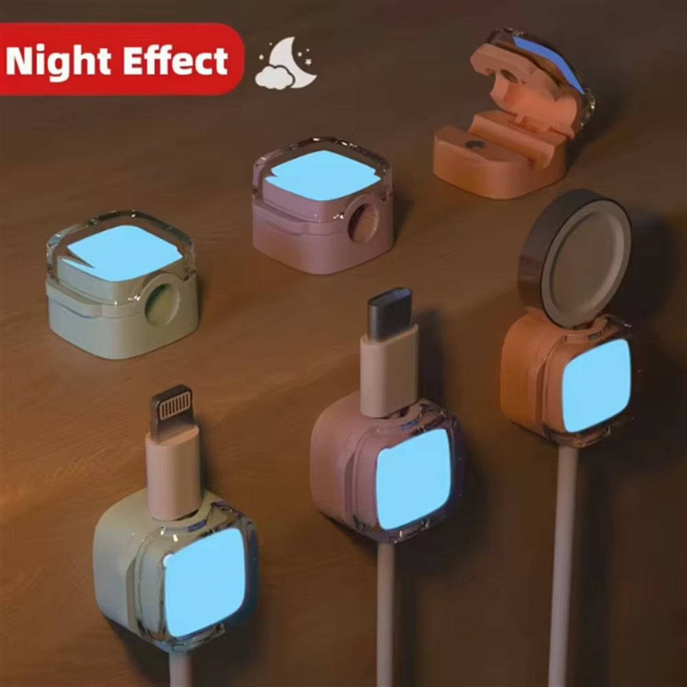 6 Pack Luminous Cable Bracket, Magnetic Cable Clamp, Suitable for Adhesive Wire 