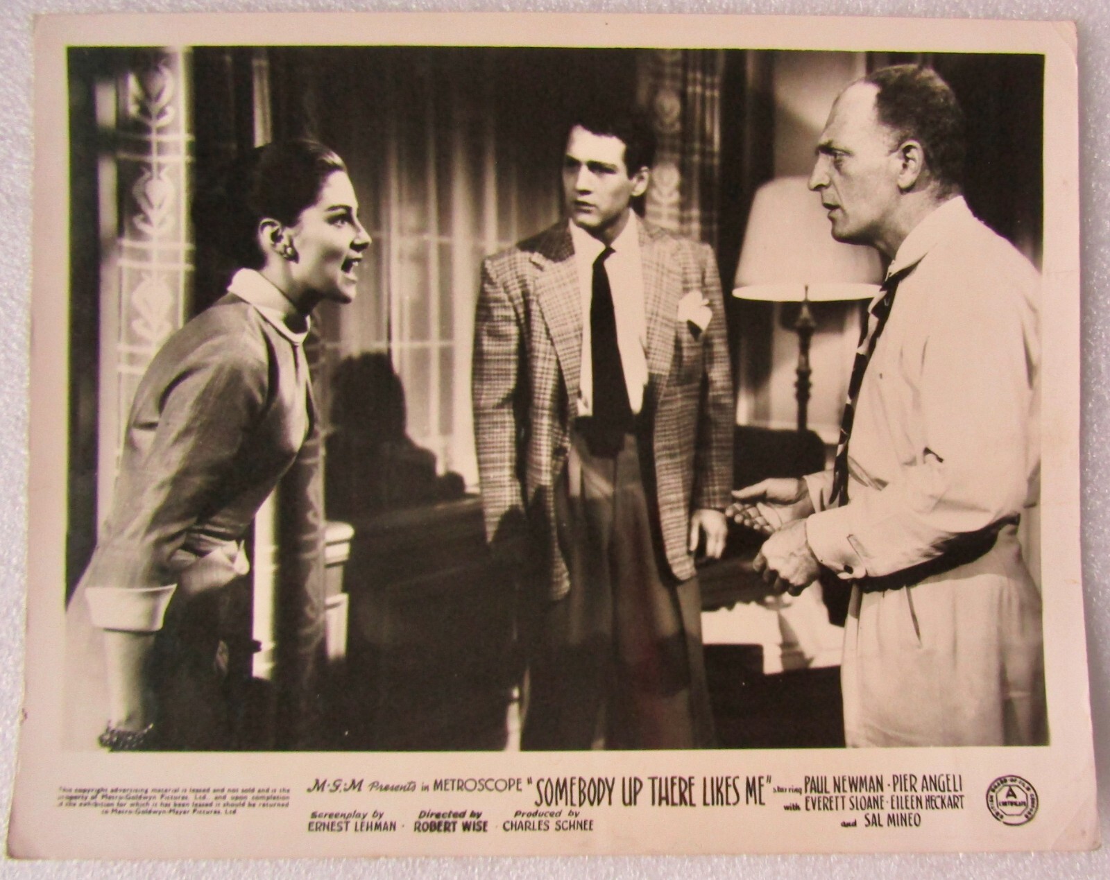SOMEBODY UP THERE LIKES ME - 1956 Lobby Card 10x8 - Paul Newman, Pier Angeli